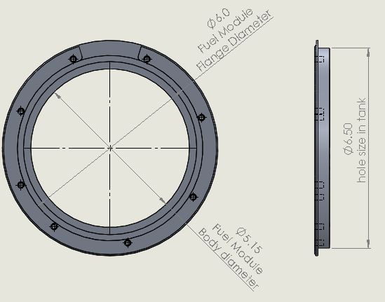 GM Steel Weld-in Fuel Pump Mounting Ring (Large Diameter)