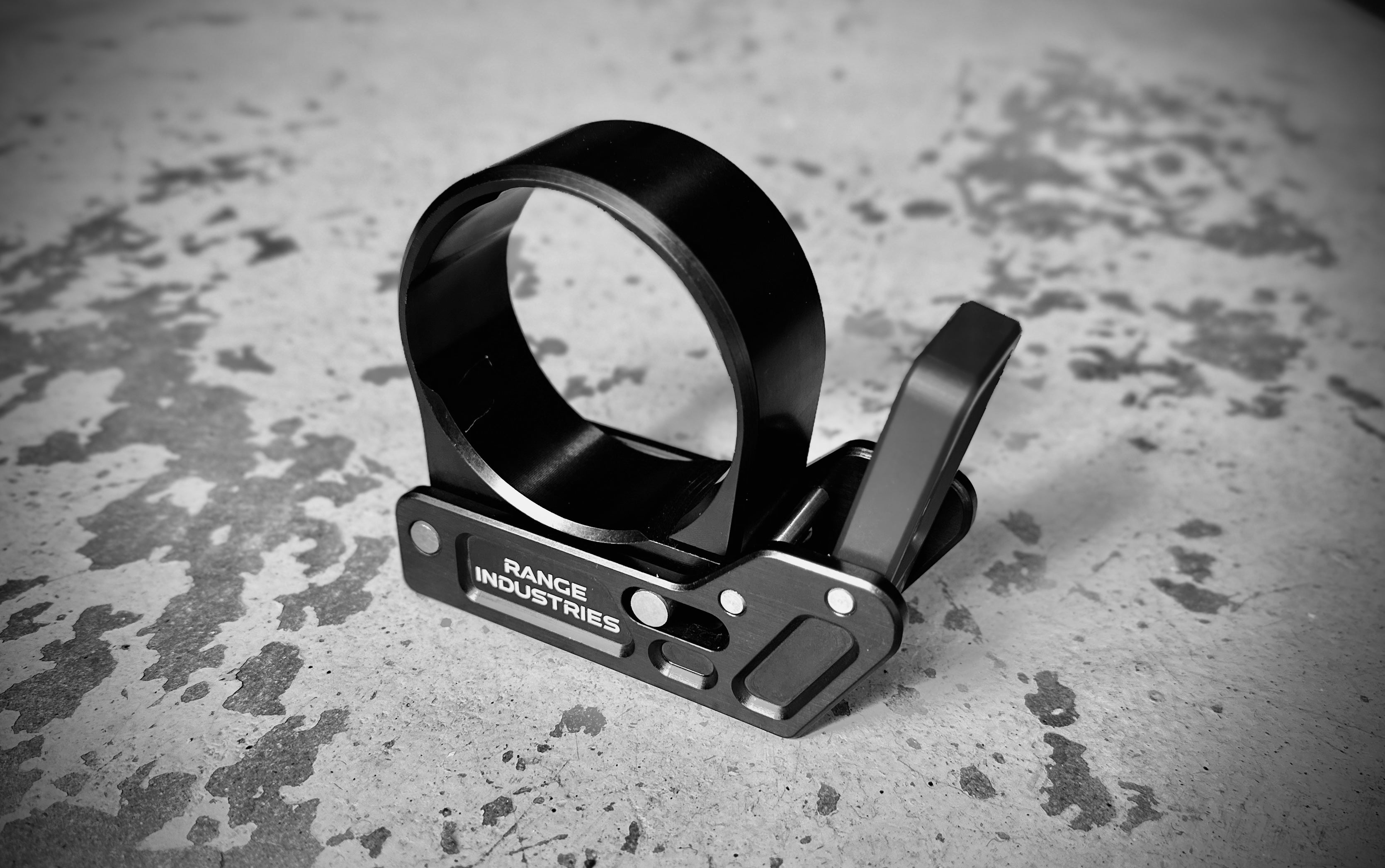 Range Industries Fire Extinguisher Mount black and white