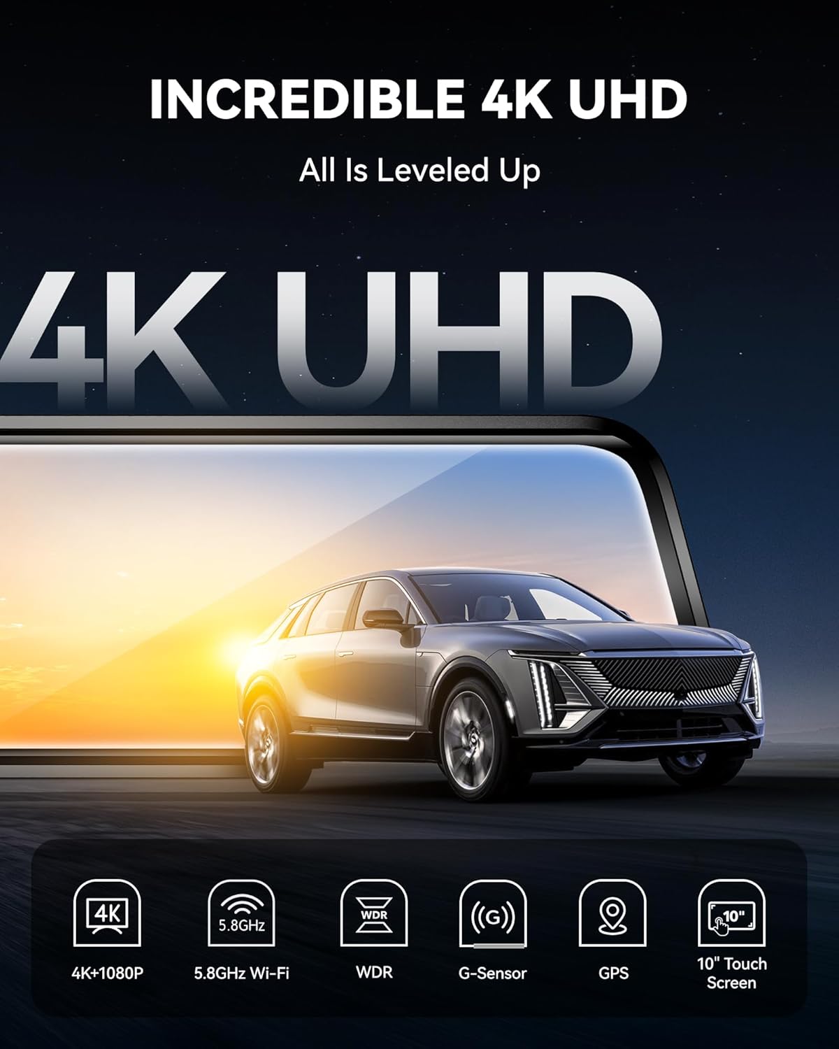 WOLFBOX G930 10'' Rear View Mirror Camera