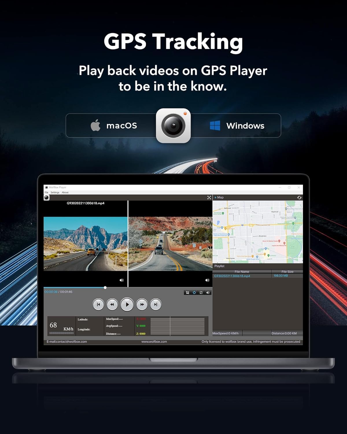 WOLFBOX G930 10'' Rear View Mirror Camera