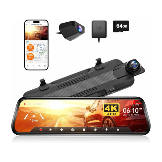 WOLFBOX G930 10'' Rear View Mirror Camera