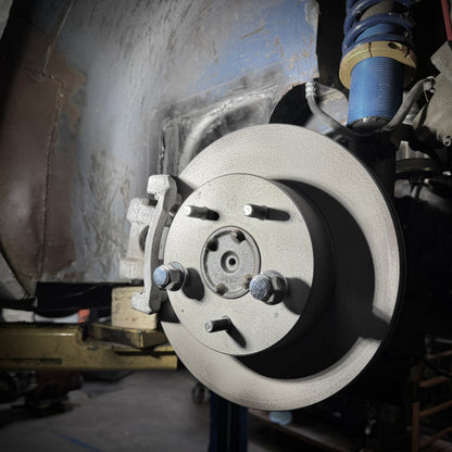 Range Industries 1970-79 240z260z280z rear disc brake kit with Electric Parking Brake Installed 4