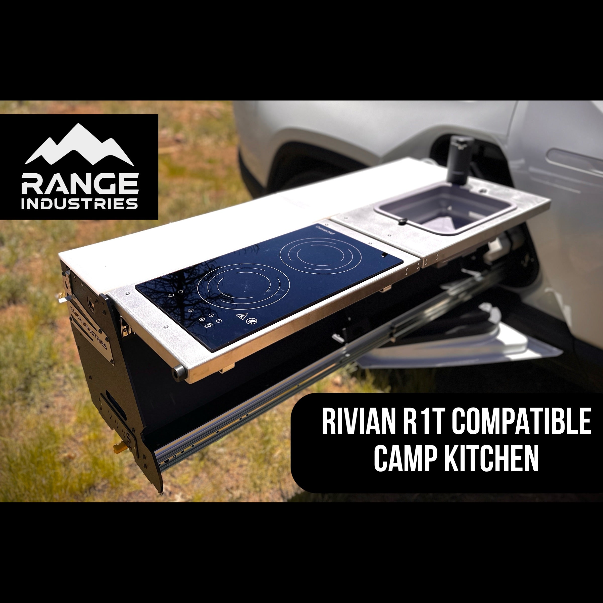 Load video: Range Industries Rivian R1T Camp Kitchen