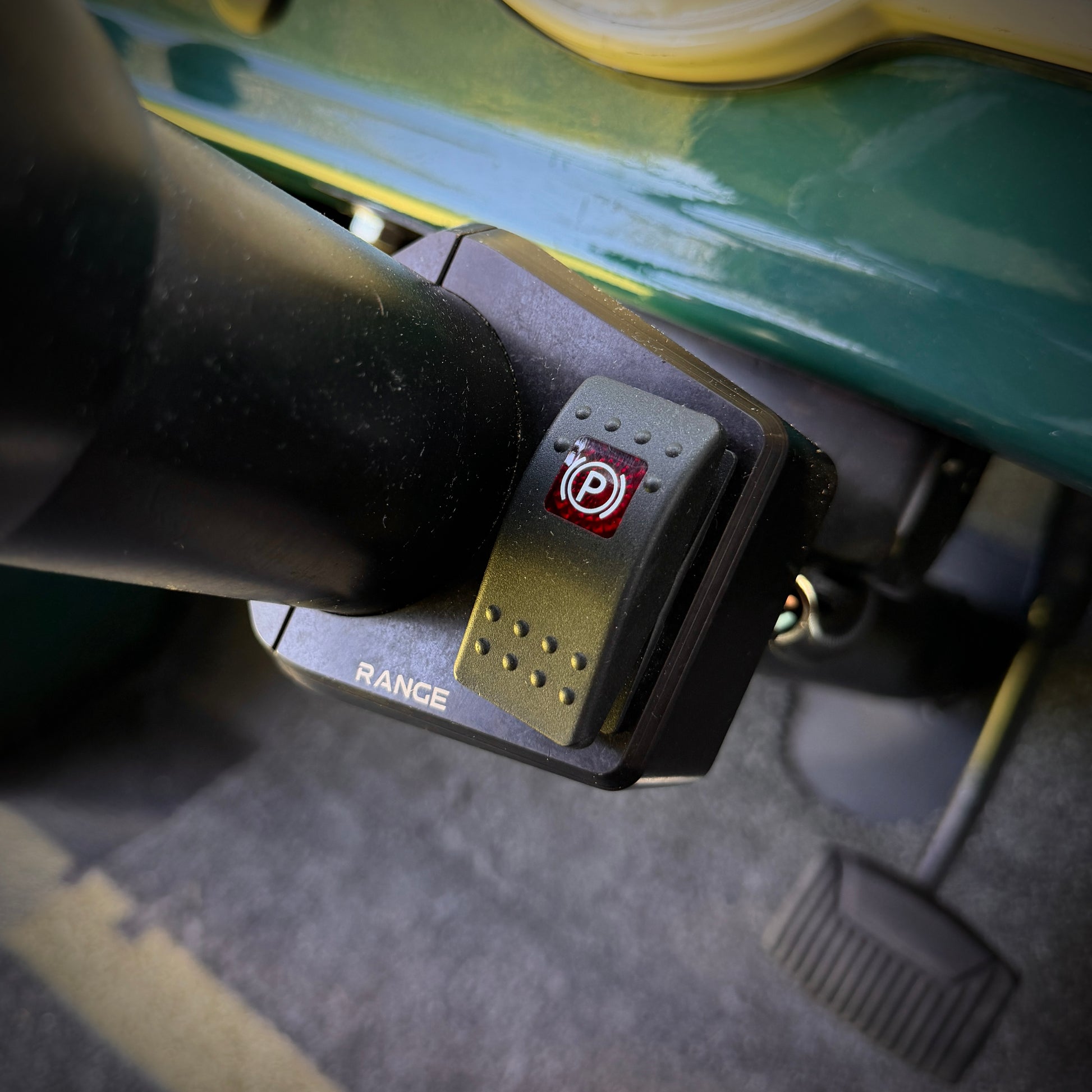 Range Industries Steering Column Switch Mount - 2.25 installed