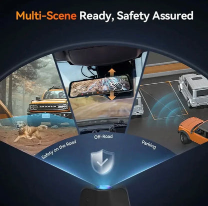 WOLFBOX G900 Tripro Bumper Version 3 Channel 4K Mirror Dash Cam